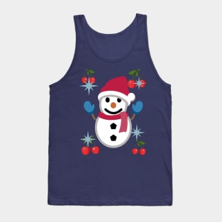 Snowman with Christmas hat and muffler Tank Top